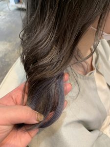 青紫のインナーカラー