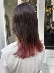 裾カラー　pinkヘアー
