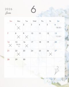 ６月のご案内☆