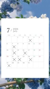 【7月のスケジュール】